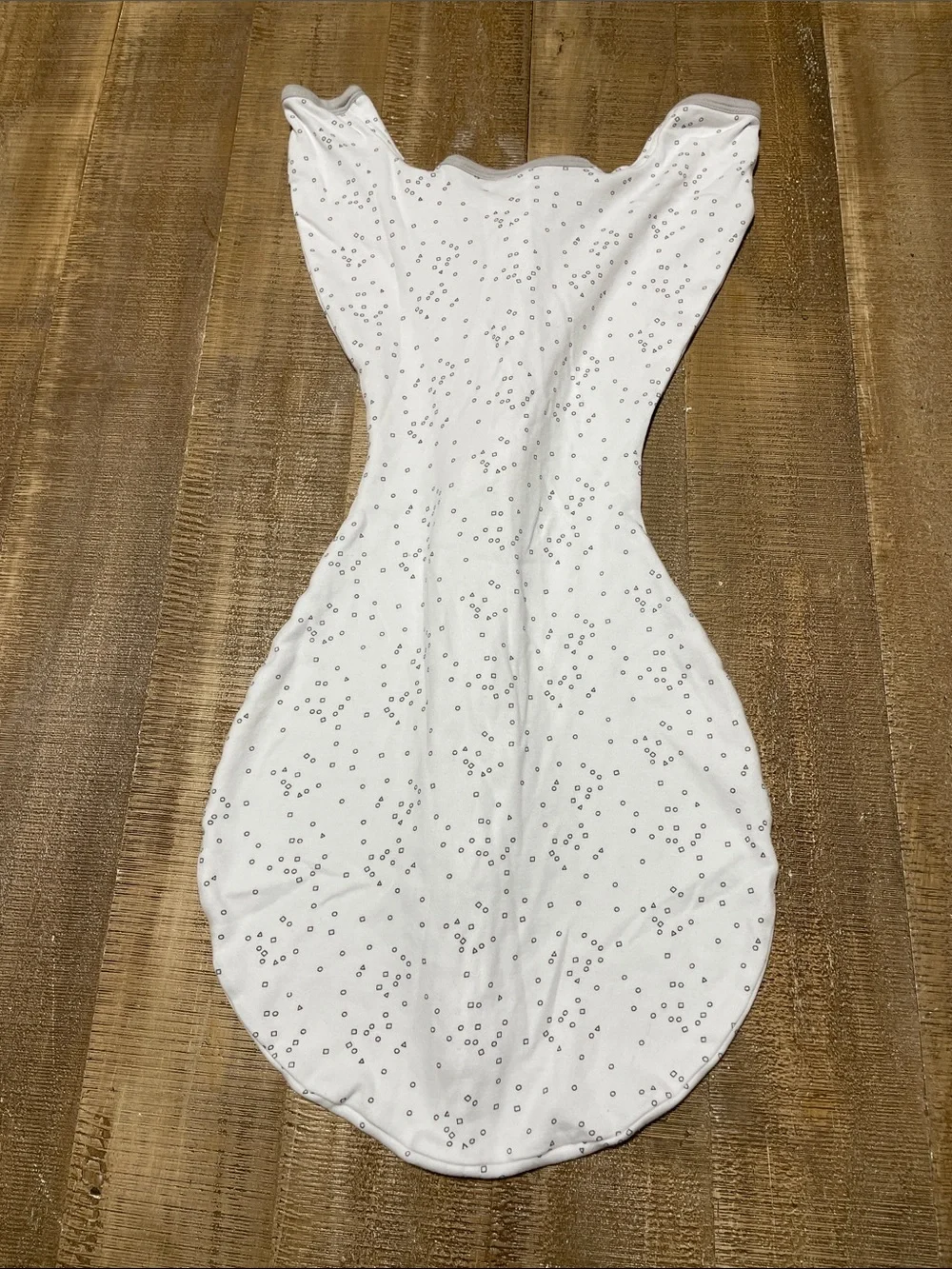 White Baby Swaddle with Gray Dots